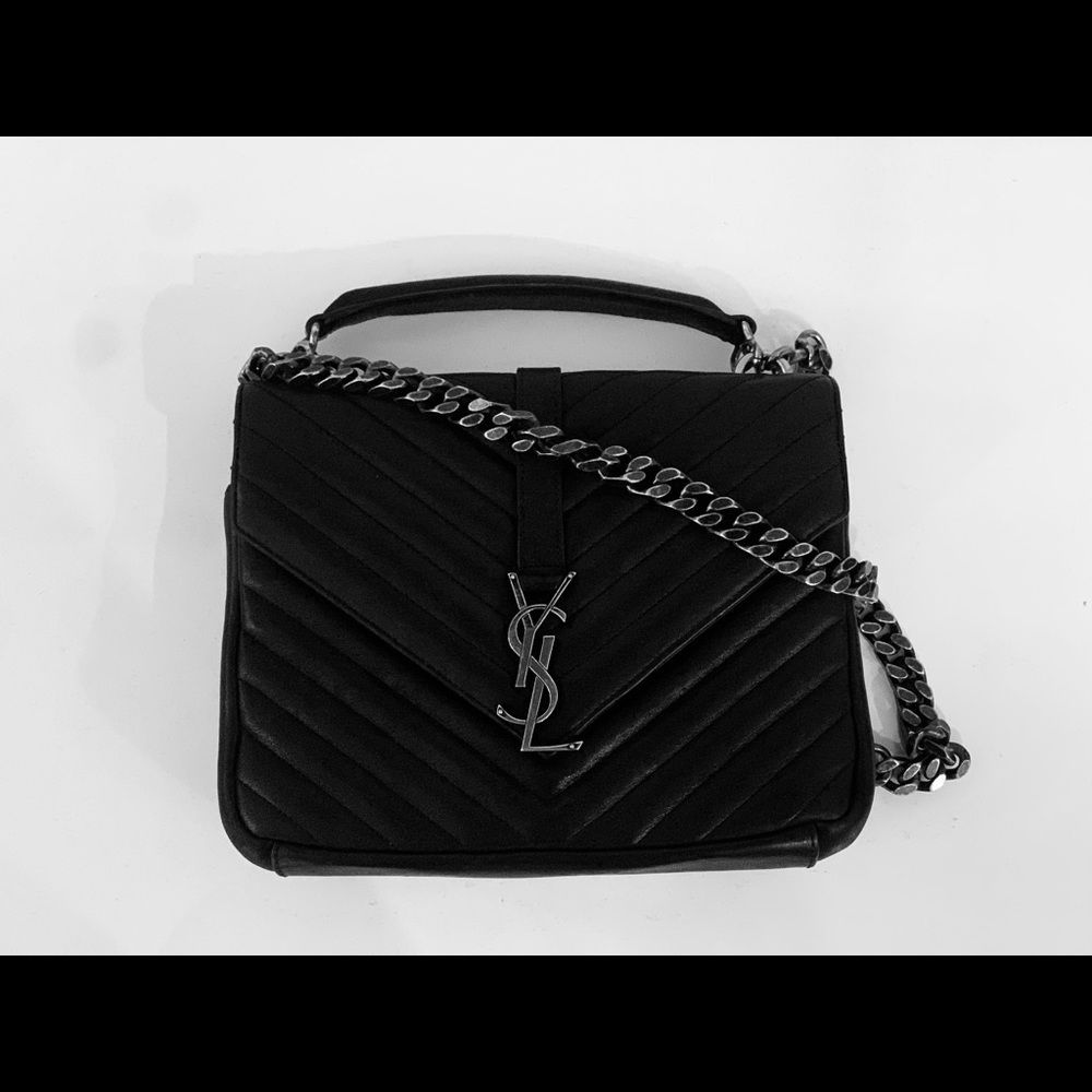 College medium YSL quilted leather cross-body bag